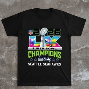 Seattle Seahawks 2026 Super Bowl LX Champions Black Graphic Tee